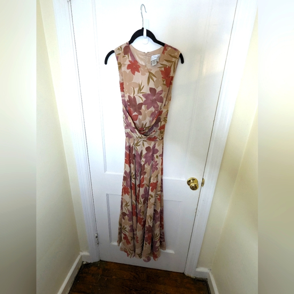 Silk floral maxi dress